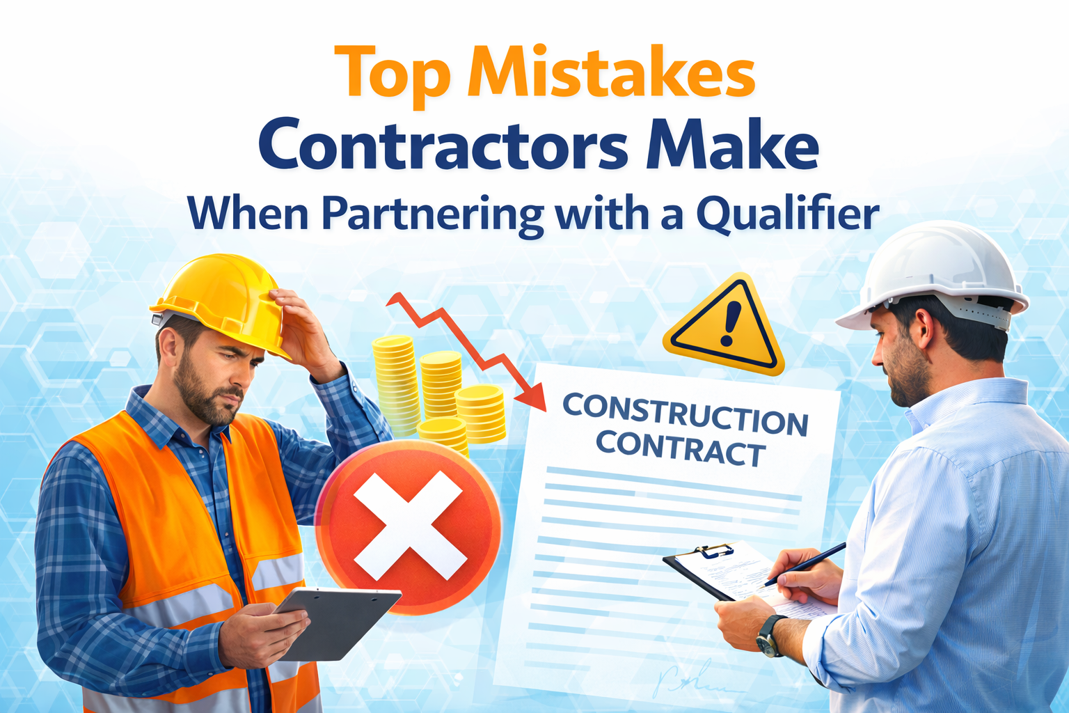 op mistakes contractors make when partnering with a qualifier, showing compliance risks, contract errors, and regulatory warnings in Florida construction licensing.